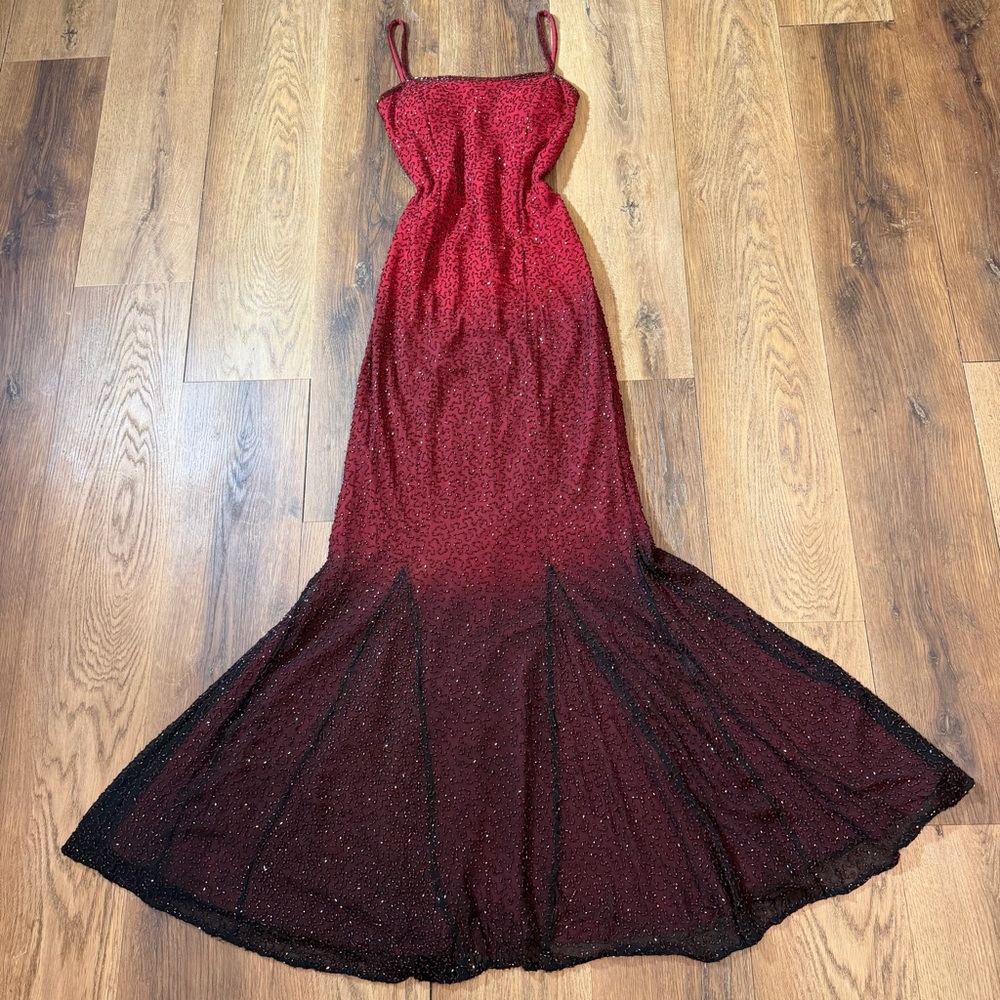 Vintage 100% Silk Beaded Dress Vintage Beaded Dress Mermaid Dress Fairy Prom